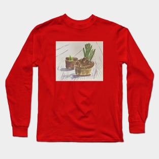 Onions Growing in Pots Long Sleeve T-Shirt